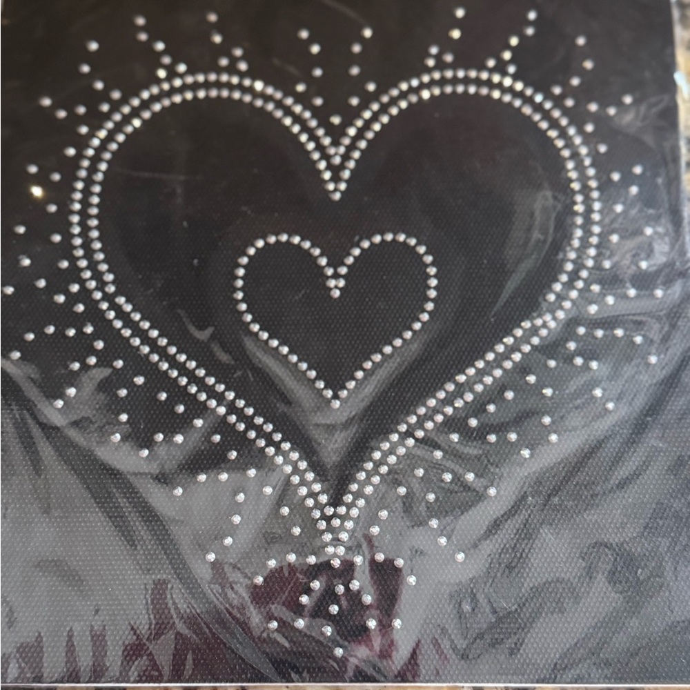 Black Heart Design Rhinestone Top